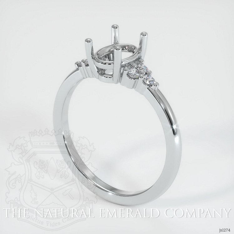 18K White Gold Accent Stones Ring Setting