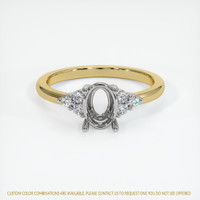 14K White & Yellow Accent Stones Ring Setting Image