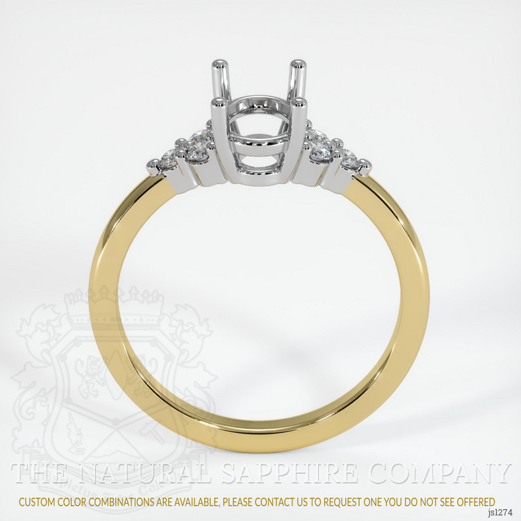 14K White & Yellow Accent Stones Ring Setting