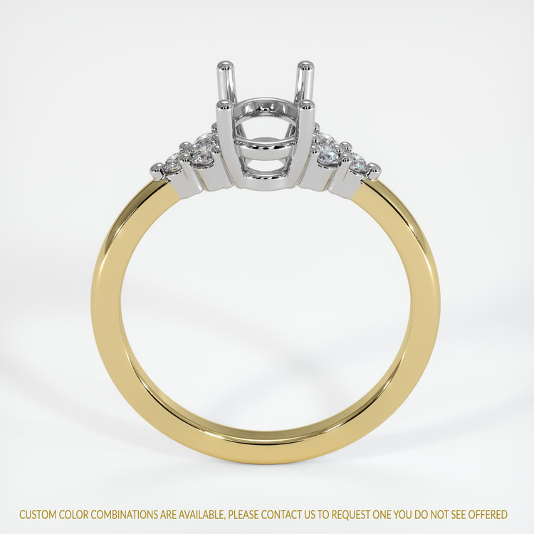 14K White & Yellow Accent Stones Ring Setting