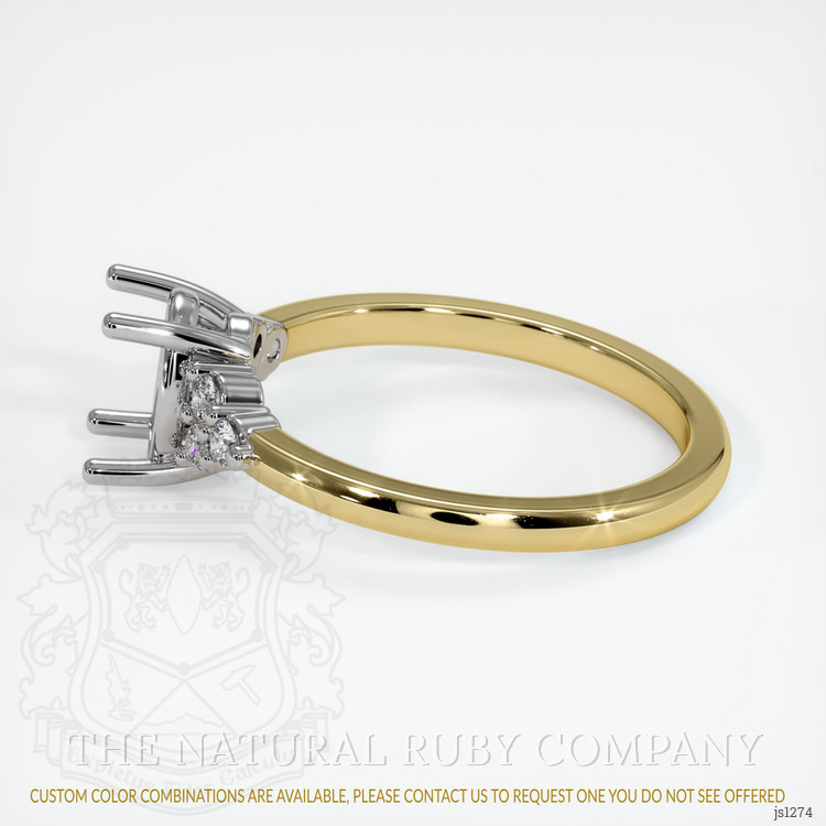 18K White & Yellow Accent Stones Ring Setting
