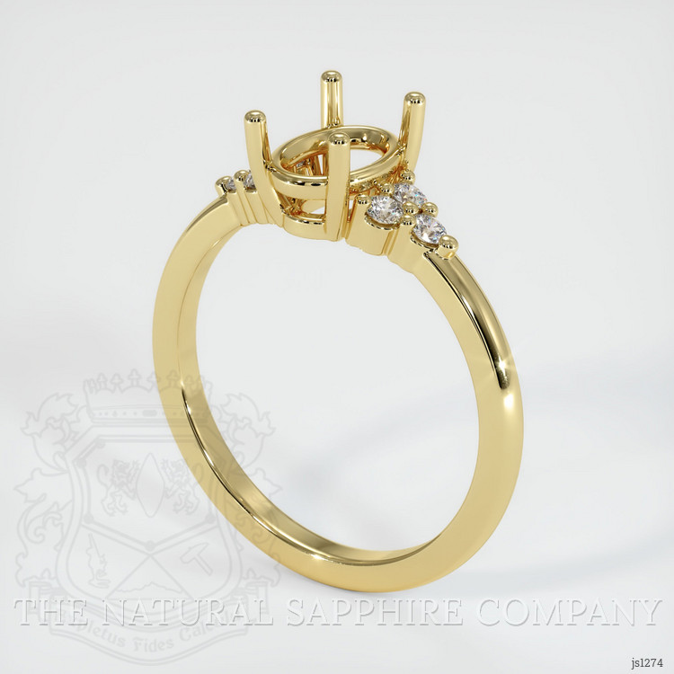 18K Yellow Gold Accent Stones Ring Setting