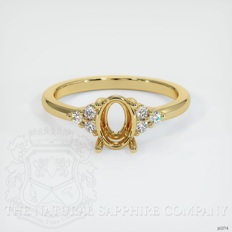 18K Yellow Gold Accent Stones Ring Setting