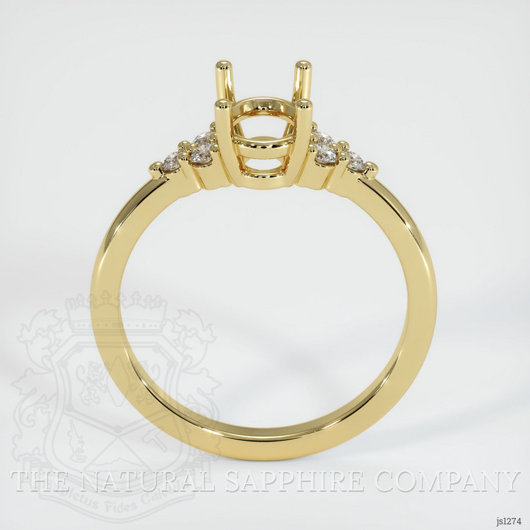 18K Yellow Gold Accent Stones Ring Setting