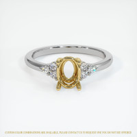 18K Yellow & White Accent Stones Ring Setting Image