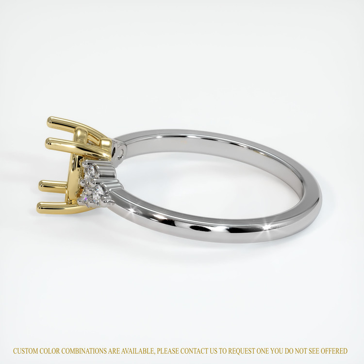 18K Yellow & White Accent Stones Ring Setting