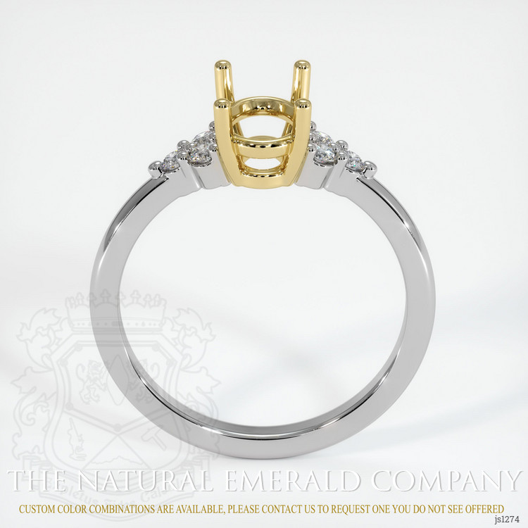 18K Yellow & White Accent Stones Ring Setting