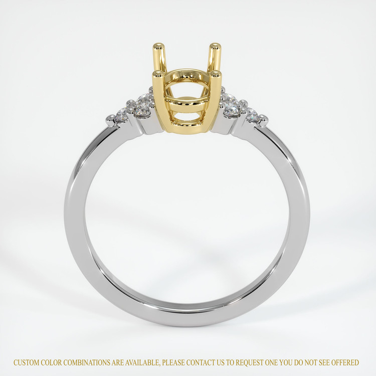 18K Yellow & White Accent Stones Ring Setting