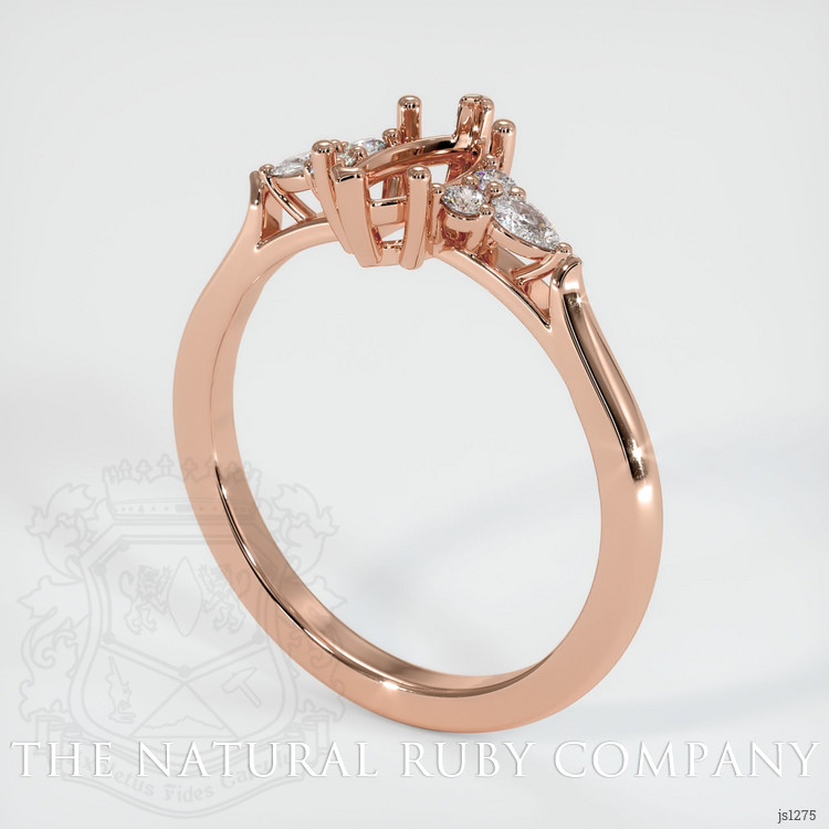 14K Rose Gold Accent Stones Ring Setting