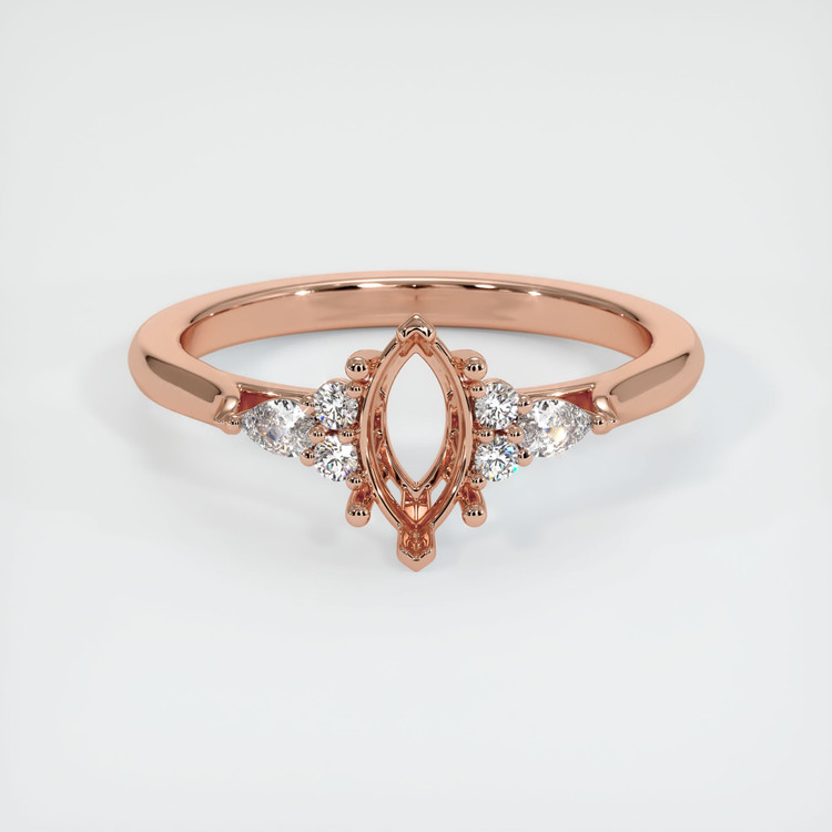 14K Rose Gold Accent Stones Ring Setting
