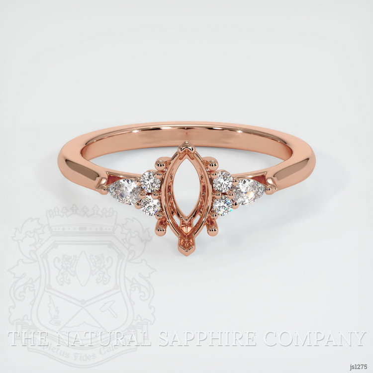 14K Rose Gold Accent Stones Ring Setting