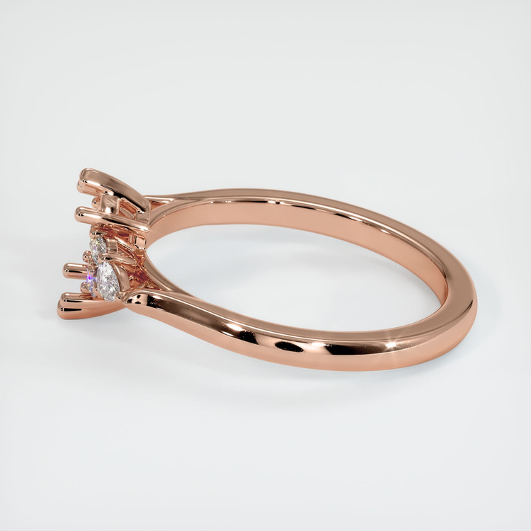 14K Rose Gold Accent Stones Ring Setting
