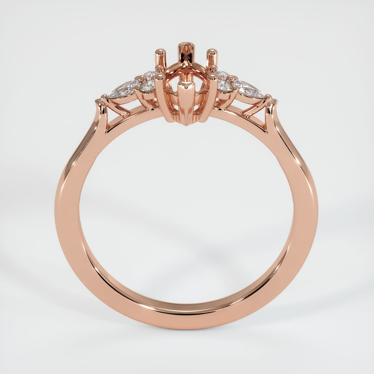 14K Rose Gold Accent Stones Ring Setting