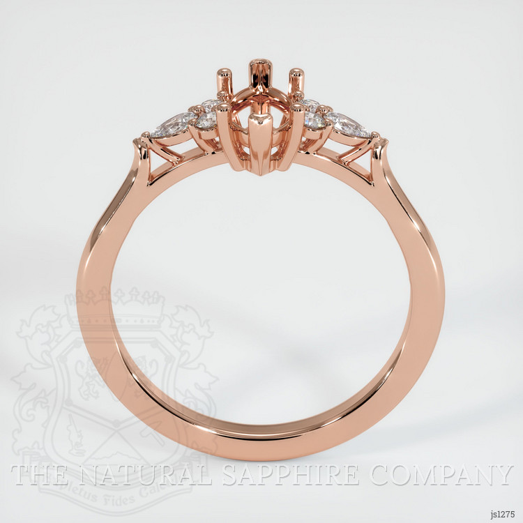 14K Rose Gold Accent Stones Ring Setting