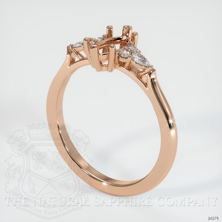 18K Rose Gold Accent Stones Ring Setting