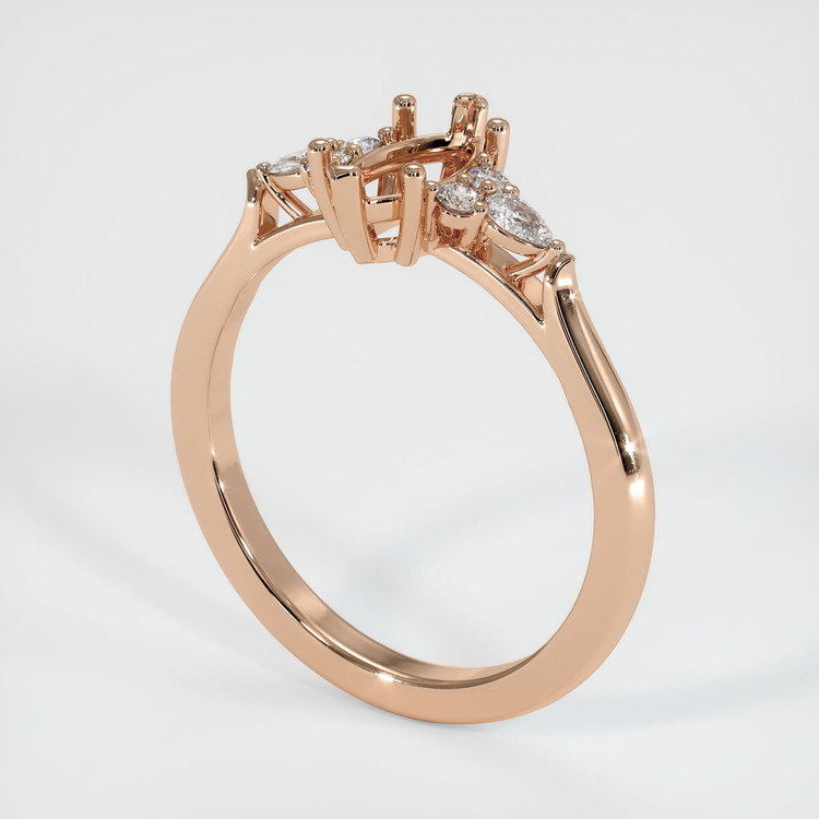 18K Rose Gold Accent Stones Ring Setting