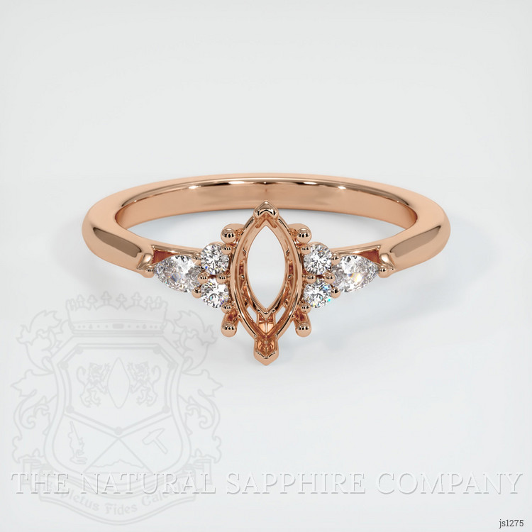 18K Rose Gold Accent Stones Ring Setting