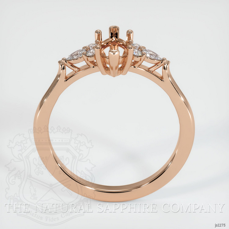 18K Rose Gold Accent Stones Ring Setting