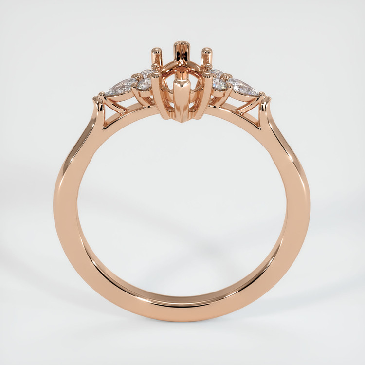 18K Rose Gold Accent Stones Ring Setting