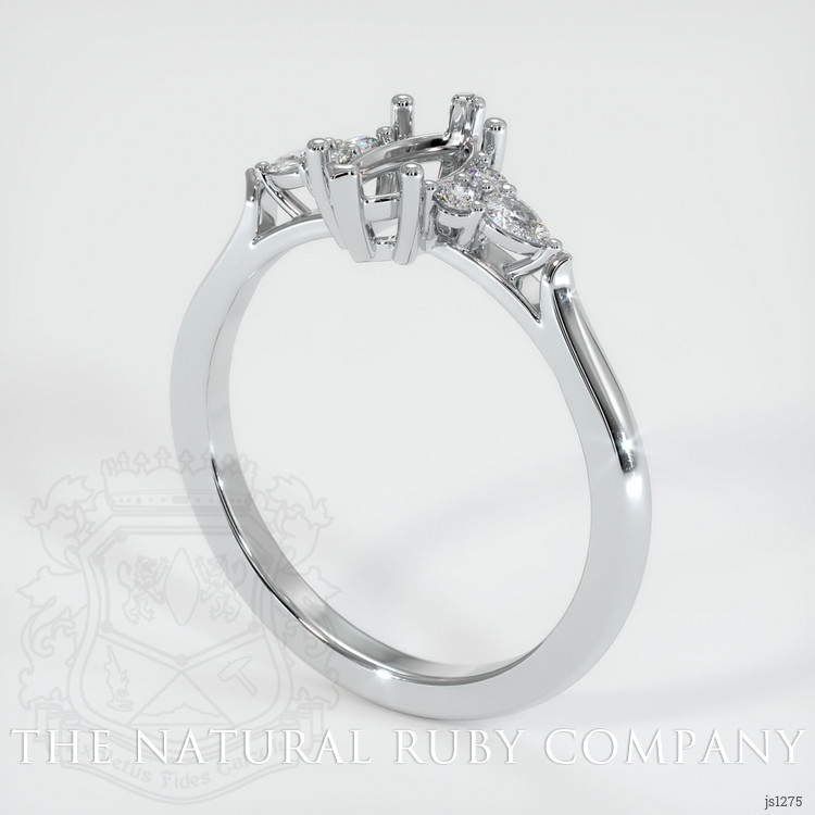 14K White Gold Accent Stones Ring Setting