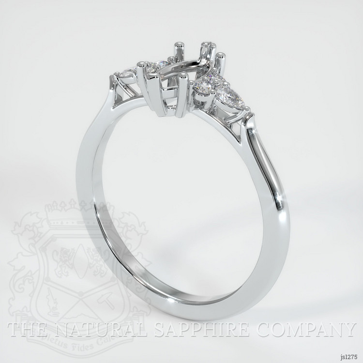 14K White Gold Accent Stones Ring Setting