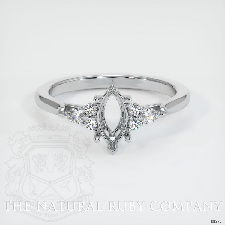 14K White Gold Accent Stones Ring Setting