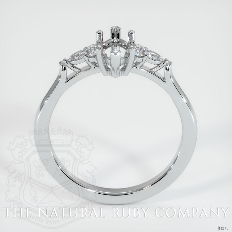 14K White Gold Accent Stones Ring Setting