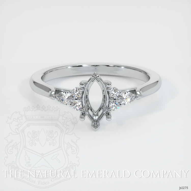 18K White Gold Accent Stones Ring Setting