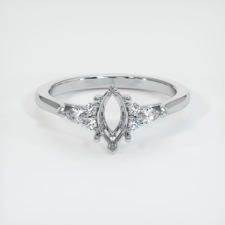 18K White Gold Accent Stones Ring Setting