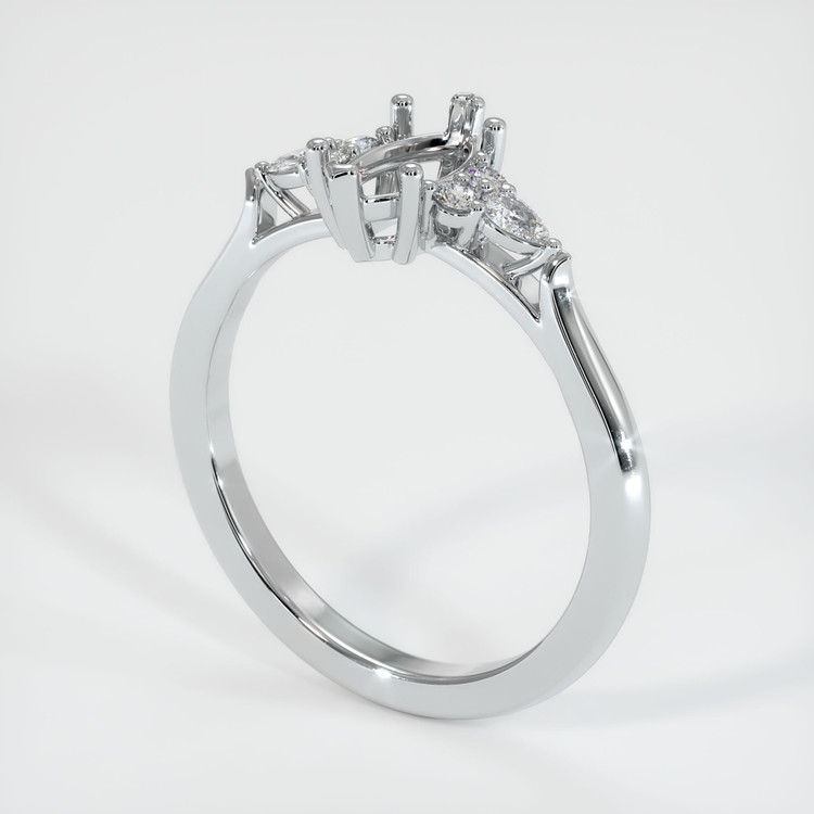 18K White Gold Accent Stones Ring Setting