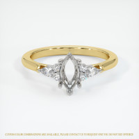 14K White & Yellow Accent Stones Ring Setting Image