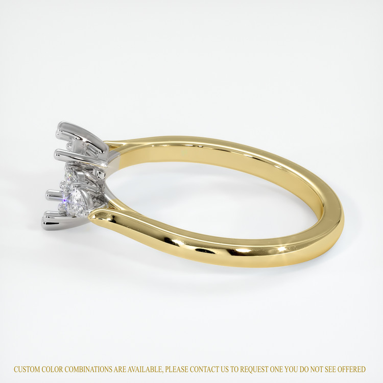 14K White & Yellow Accent Stones Ring Setting