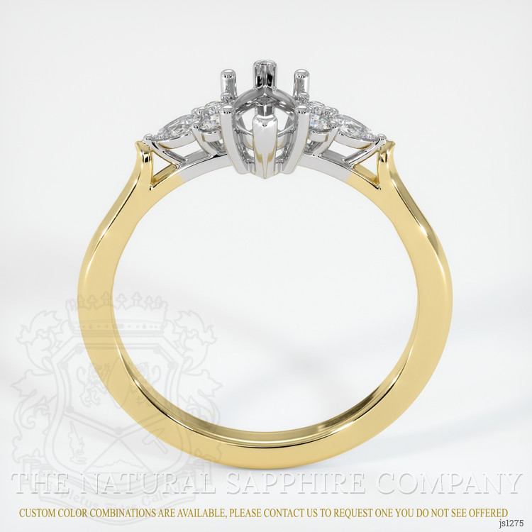14K White & Yellow Accent Stones Ring Setting