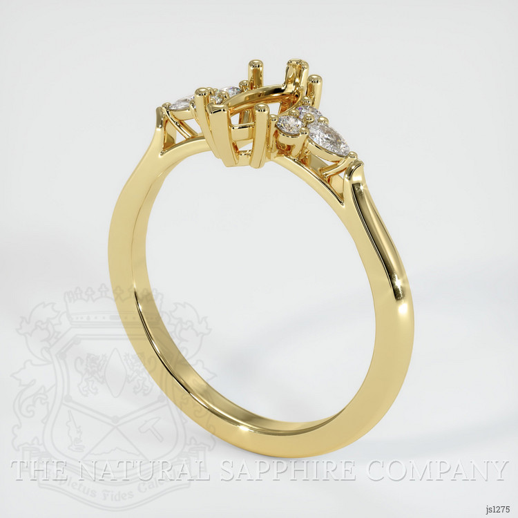18K Yellow Gold Accent Stones Ring Setting