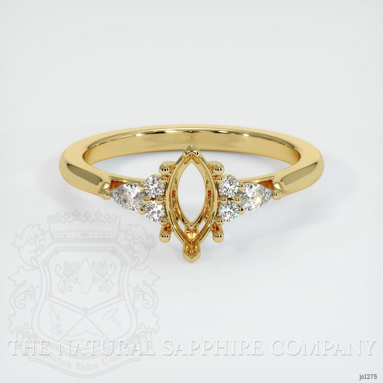 18K Yellow Gold Accent Stones Ring Setting