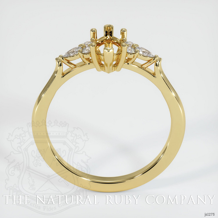 18K Yellow Gold Accent Stones Ring Setting