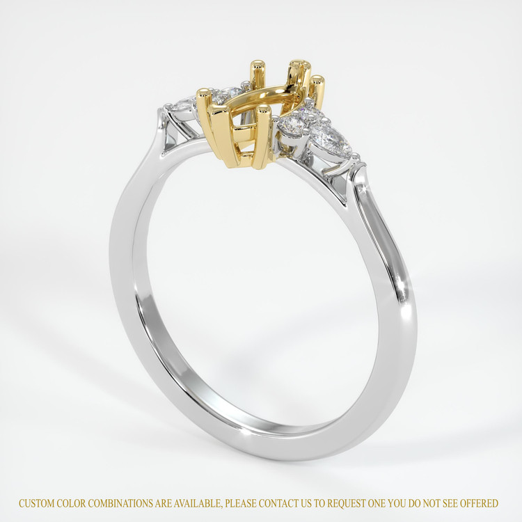 14K Yellow & White Accent Stones Ring Setting