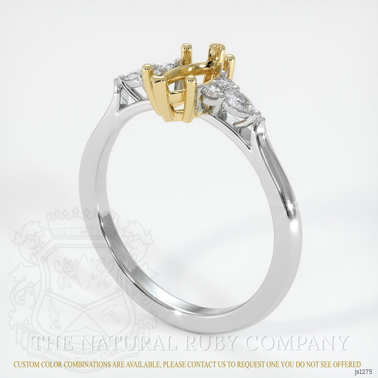 14K Yellow & White Accent Stones Ring Setting