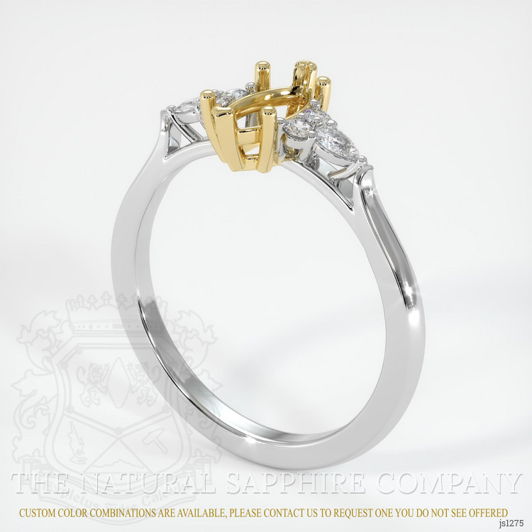 14K Yellow & White Accent Stones Ring Setting