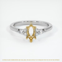 14K Yellow & White Accent Stones Ring Setting Image