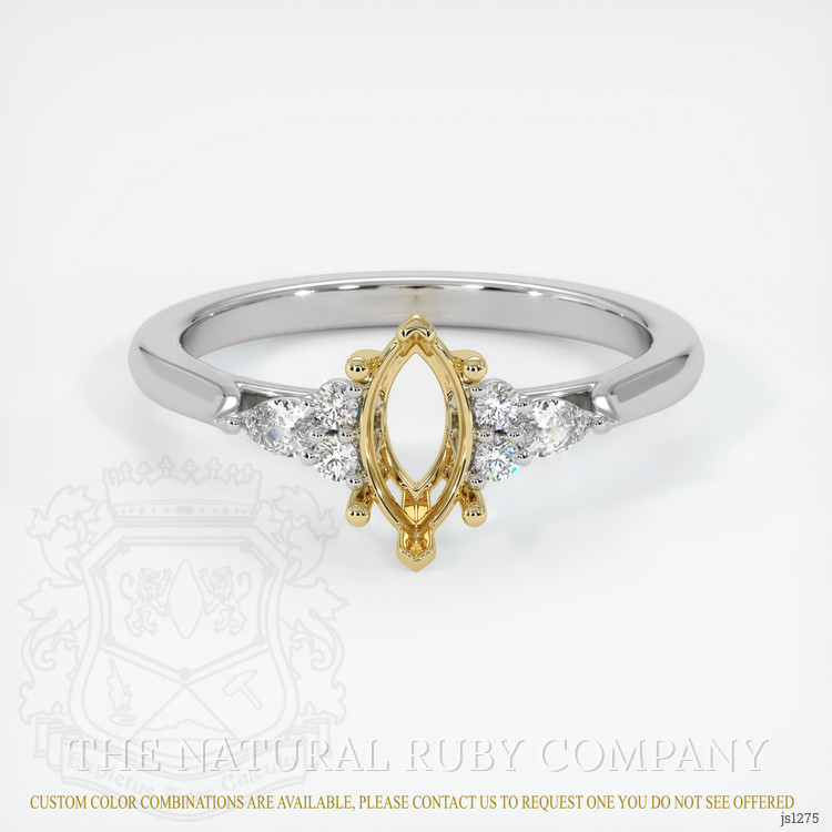 14K Yellow & White Accent Stones Ring Setting