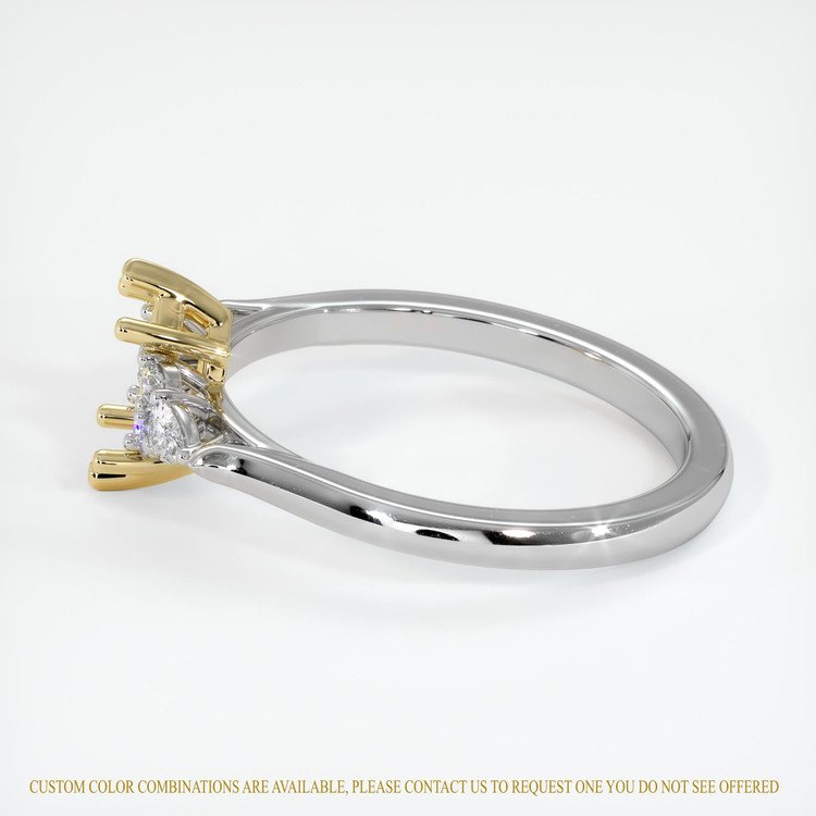 14K Yellow & White Accent Stones Ring Setting