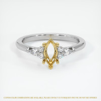 18K Yellow & White Accent Stones Ring Setting Image