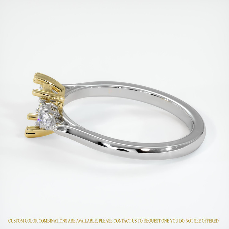 18K Yellow & White Accent Stones Ring Setting