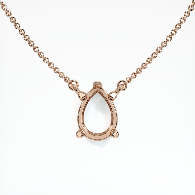 14K Rose Gold Solitaire Necklace Setting