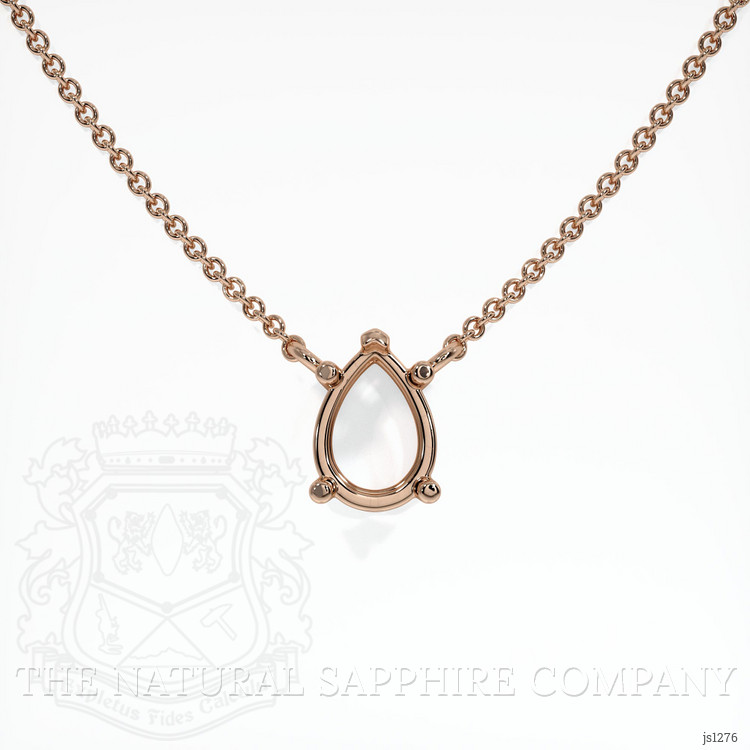 14K Rose Gold Solitaire Necklace Setting