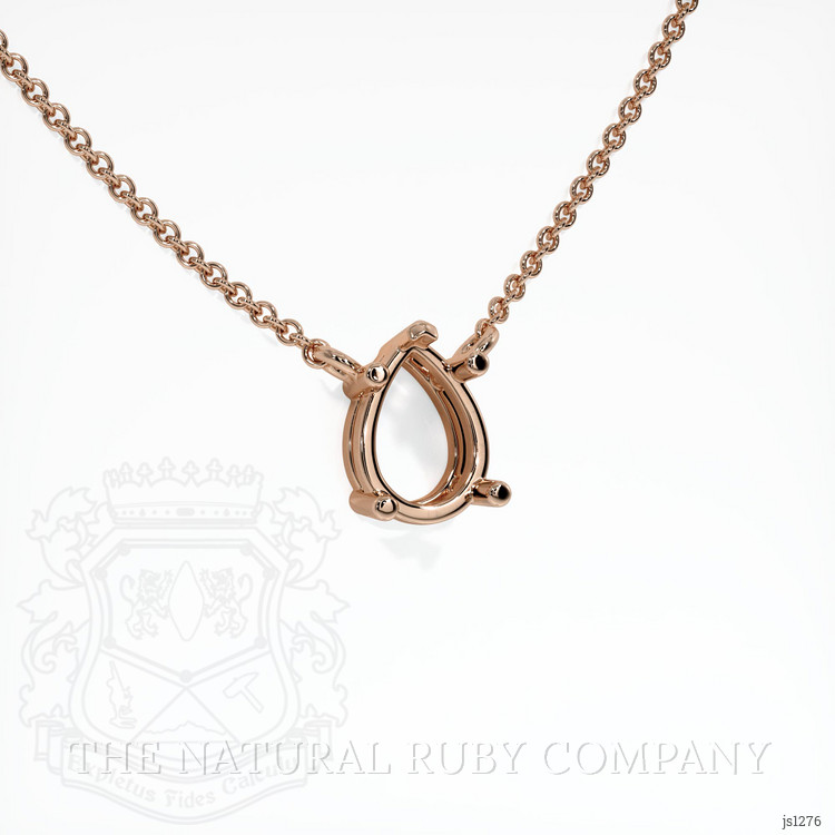 14K Rose Gold Solitaire Necklace Setting