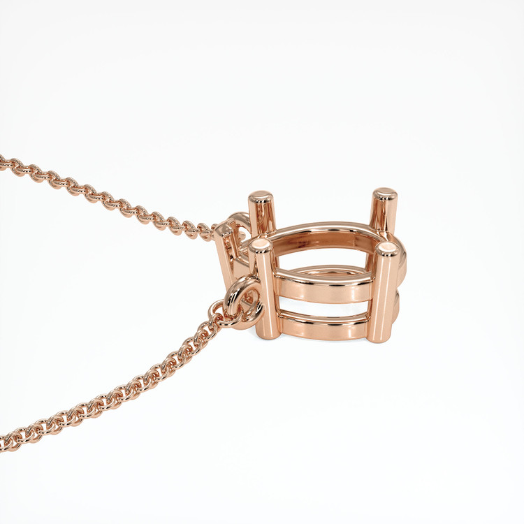 14K Rose Gold Solitaire Necklace Setting