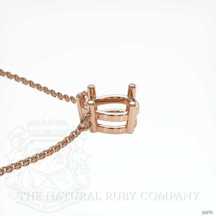 14K Rose Gold Solitaire Necklace Setting