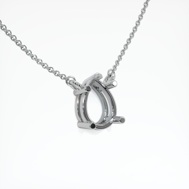 14K White Gold Solitaire Necklace Setting